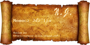 Nemecz Júlia névjegykártya