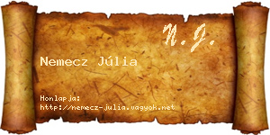 Nemecz Júlia névjegykártya